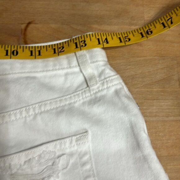 Free People Maggie Mid Rise Denim Shorts -Optic White- Size 25- NWT - Picture 10 of 11